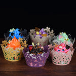 Cream Lace Flower Laser Cut Cupcake Wrappers / Cases - 20 pcs