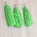 5pcs Tassels Garland Tissue Paper Bunting - Apple Green