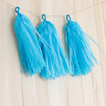 5pcs Tassels Garland Tissue Paper Bunting - Turquoise / Aqua