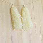 5pcs Tassels Garland Tissue Paper Bunting - Cream / Ivory