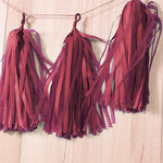 5pcs Tassels Garland Tissue Paper Bunting - Dark Red