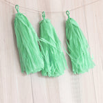 5pcs Tassels Garland Tissue Paper Bunting - Mint