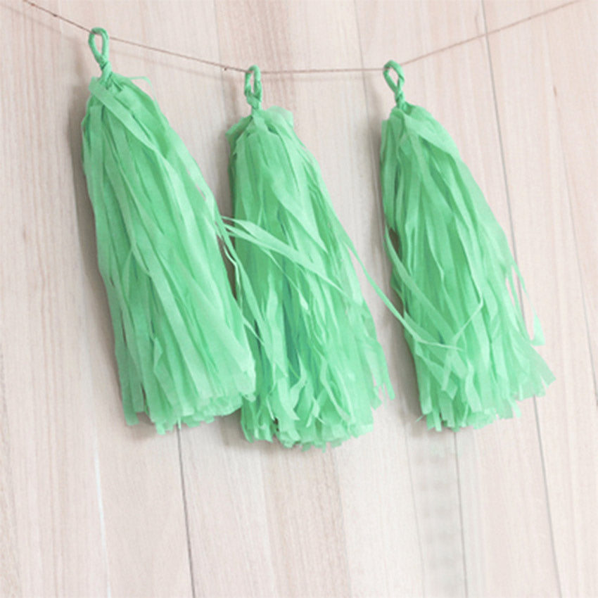 5pcs Tassels Garland Tissue Paper Bunting - Mint
