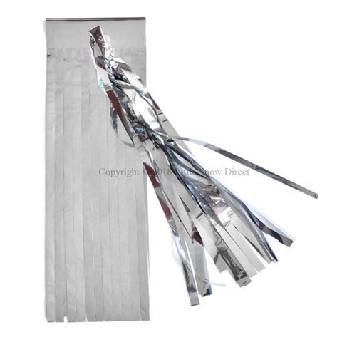 5pcs Tassels Garland Tissue Paper Bunting - Metallic Silver