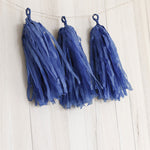 5pcs Tassels Garland Tissue Paper Bunting - Navy Blue