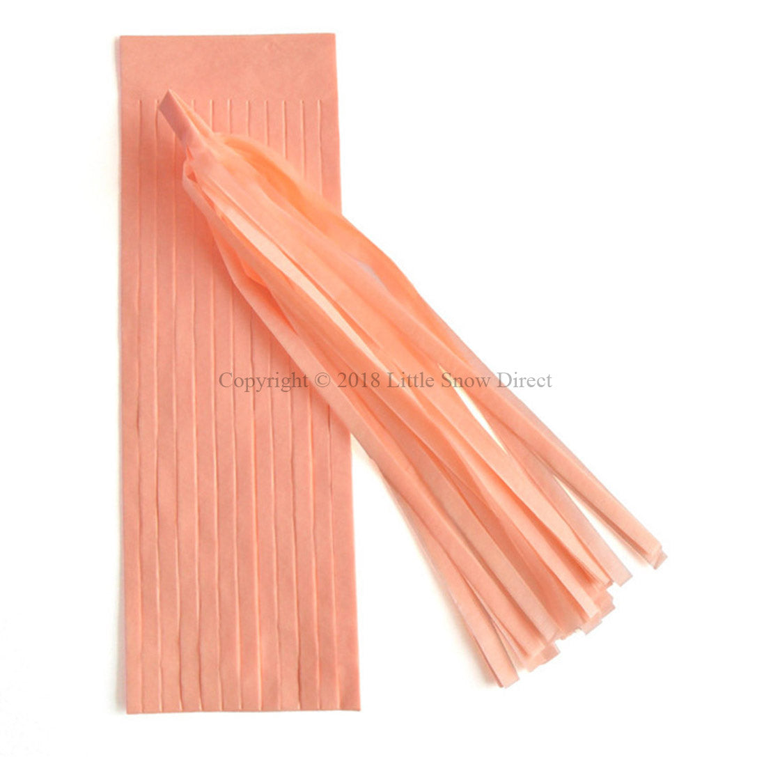 5pcs Tassels Garland Tissue Paper Bunting - Peach