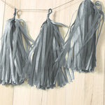 5pcs Tassels Garland Tissue Paper Bunting - Silver Grey