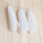 5pcs Tassels Garland Tissue Paper Bunting - White