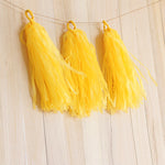 5pcs Tassels Garland Tissue Paper Bunting - Yellow Gold