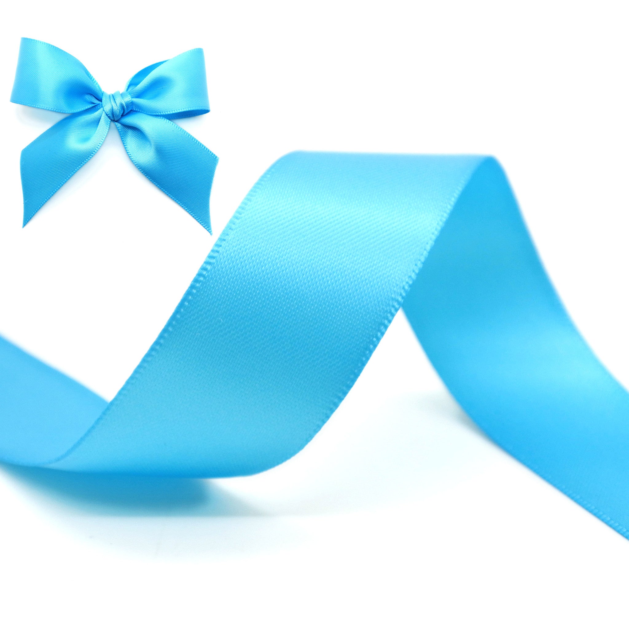 Turquoise Double Sided Satin Ribbon