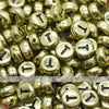 Vintage Gold Letter Alphabet Coin Beads (100 pcs)