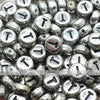Vintage Silver Letter Alphabet Coin Beads (100 pcs)