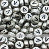 Vintage Silver Letter Alphabet Coin Beads (100 pcs)