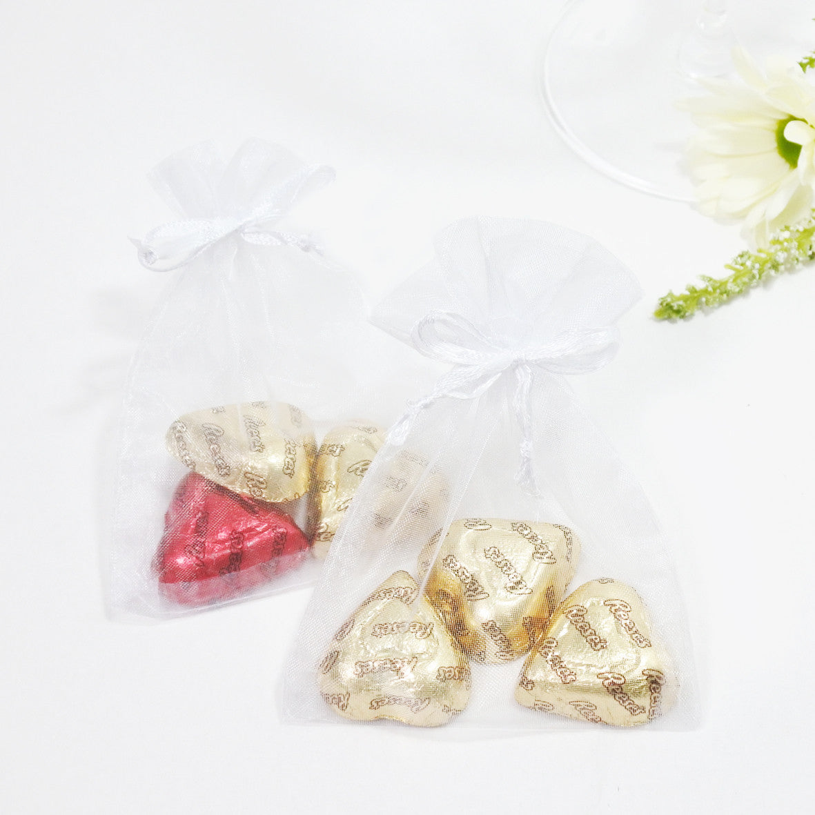 White Organza Favour Bags - Pack of 10
