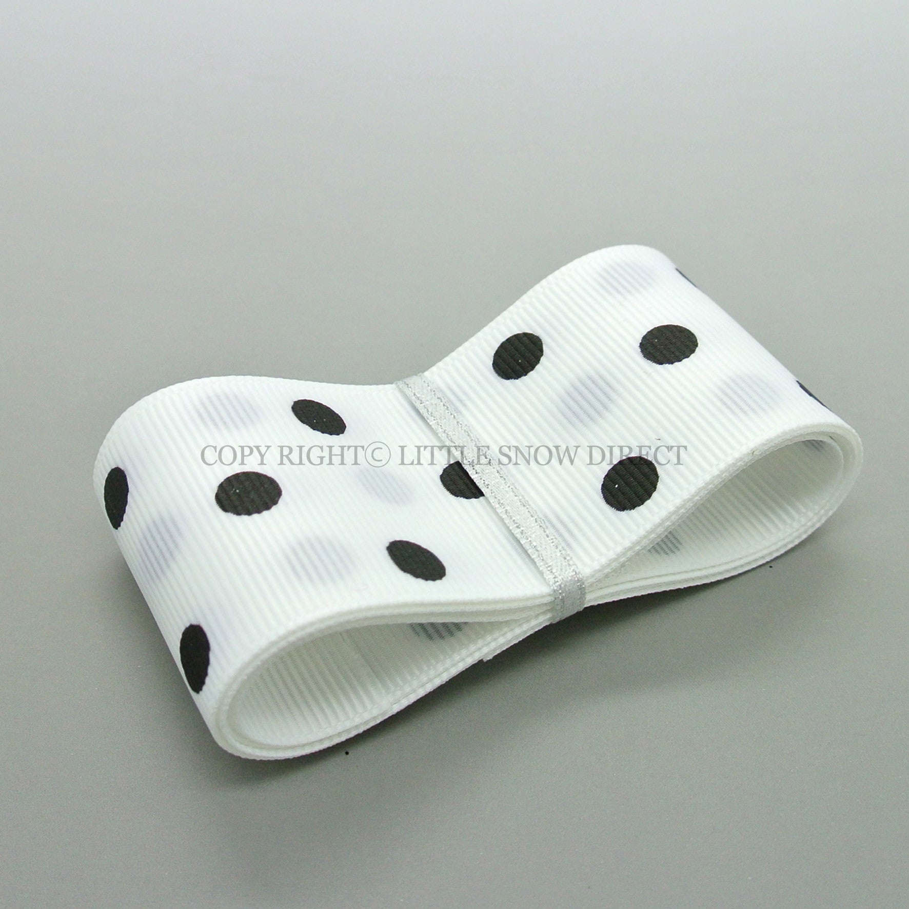 White 38mm Polka Dot Grosgrain Ribbon