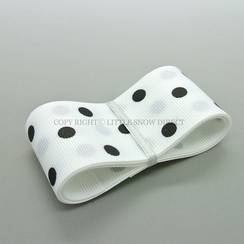 White 38mm Polka Dot Grosgrain Ribbon
