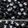 Black Letter Alphabet Coin Beads (100 pcs)
