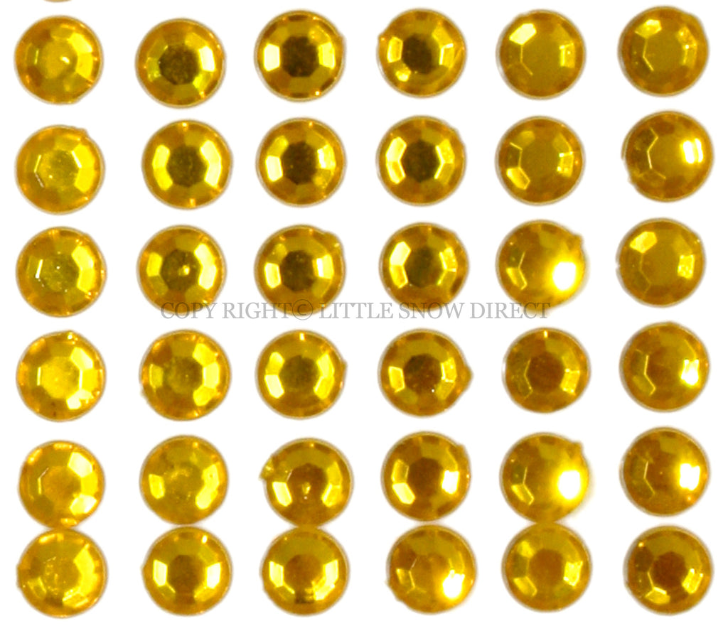Yellow Gold Self-Adhesive Stick On Rhinestone Gems (200pcs)