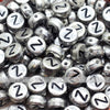 Vintage Silver Letter Alphabet Coin Beads (100 pcs)