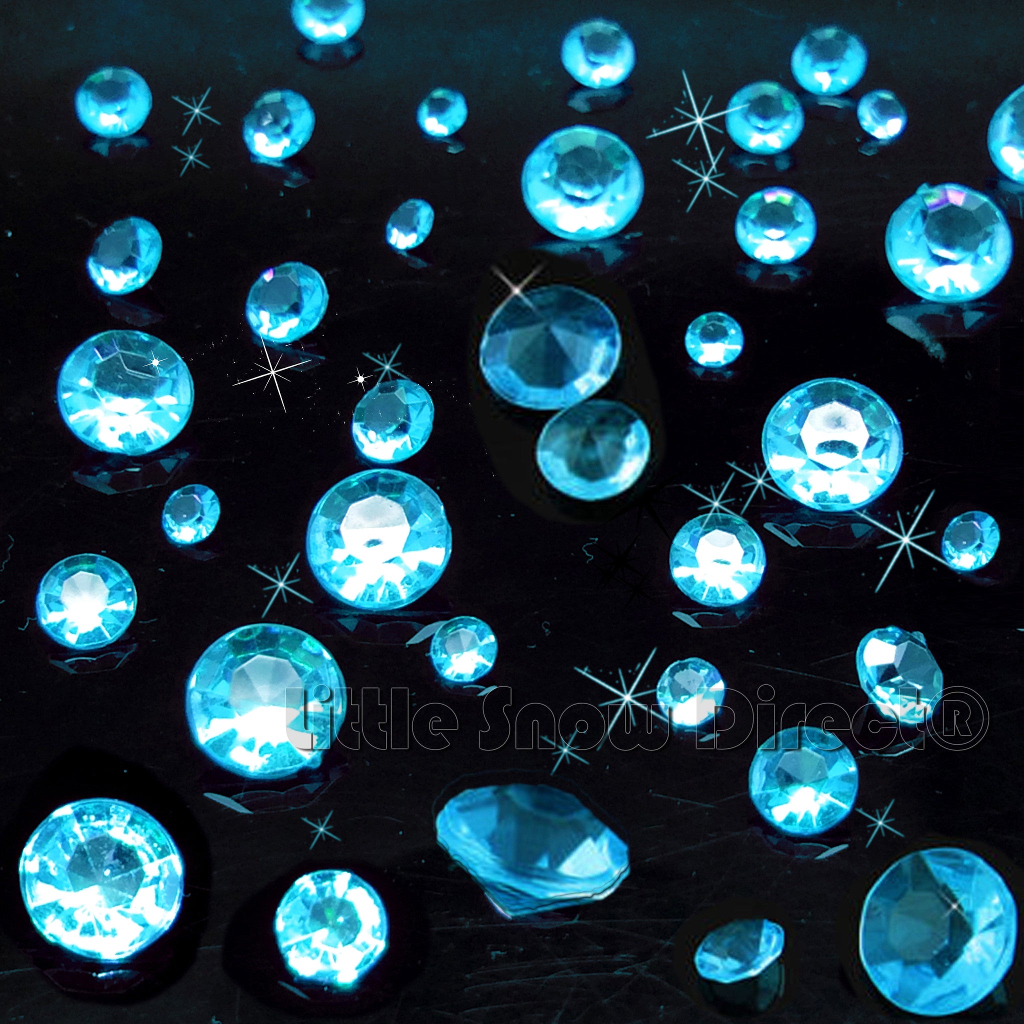 Turquoise Table Crystal Scatter Diamonds