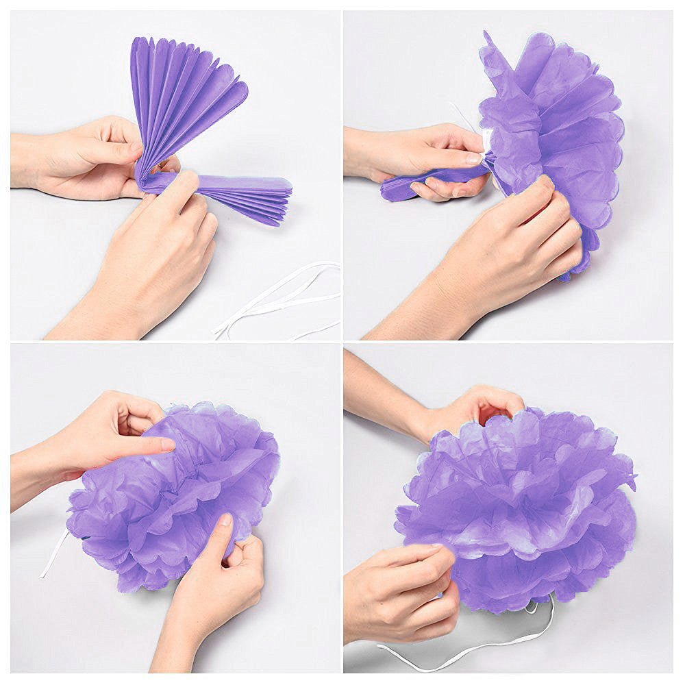 Dark Red Tissue Paper Pompoms Flower Ball (Single Pack)