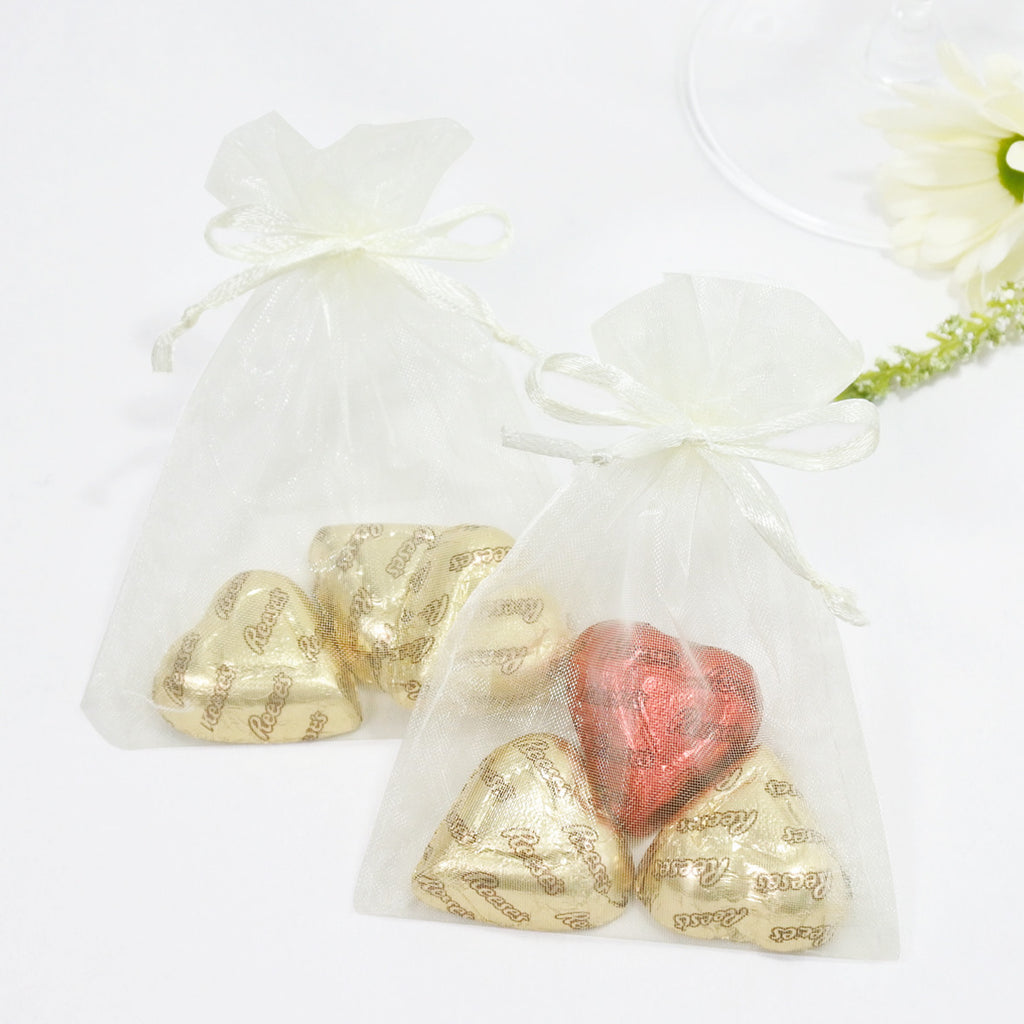 Ivory / Cream Organza Favour Bags - Pack of 10