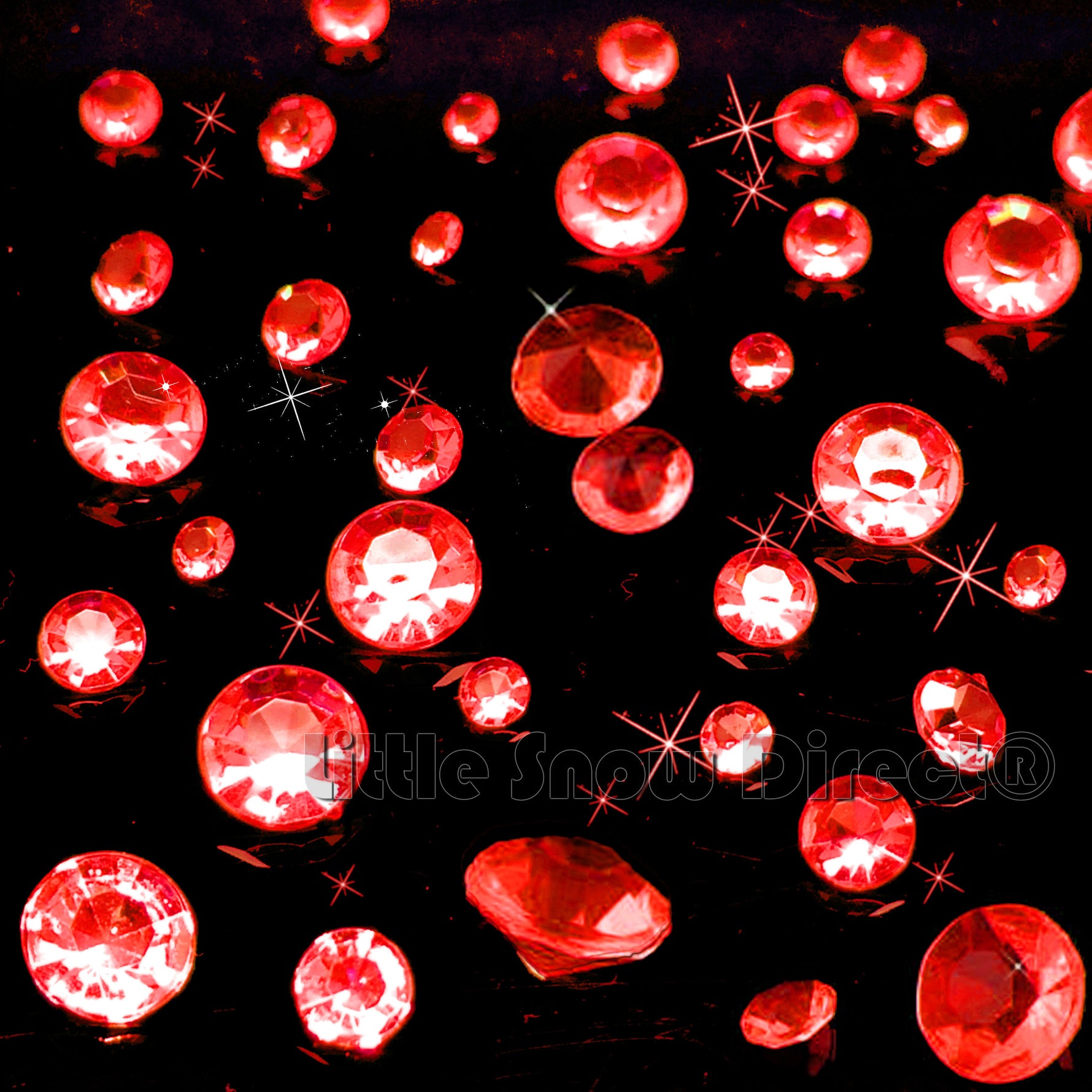 Red Table Crystal Scatter Diamonds